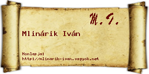 Mlinárik Iván névjegykártya